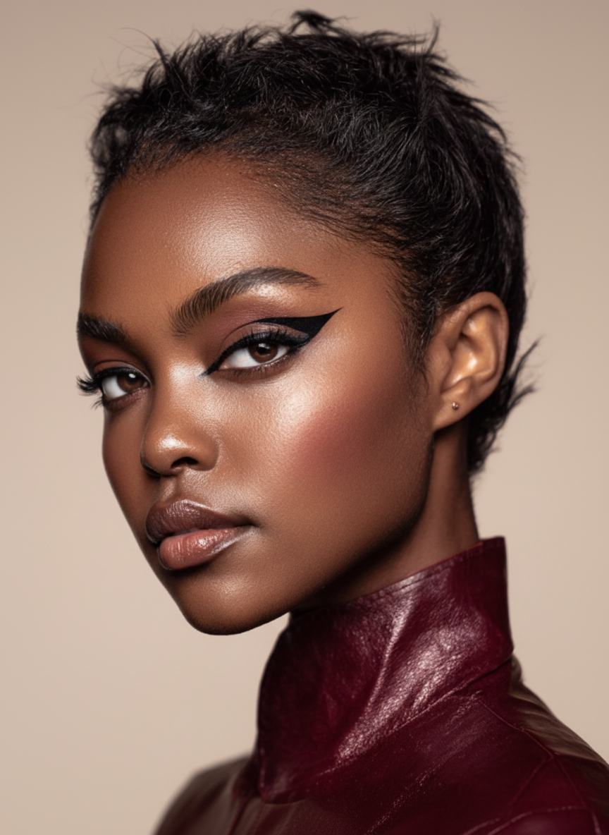 Editorial Makeup dunkler Hautton